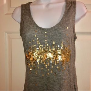 Mossimo Gold Sequin Gray Top (S)